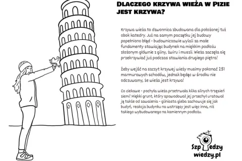 Dziewczyna z kotkiem przy Krzywej Wieży w Pizie. Poznaj ciekawostki o jej budowie i przetrwaniu trzęsień ziemi.