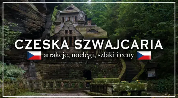 Kamienny zamek w otoczeniu zieleni, zapraszający do odkrywania atrakcji, noclegów i szlaków w **Czeskiej Szwajcarii**.