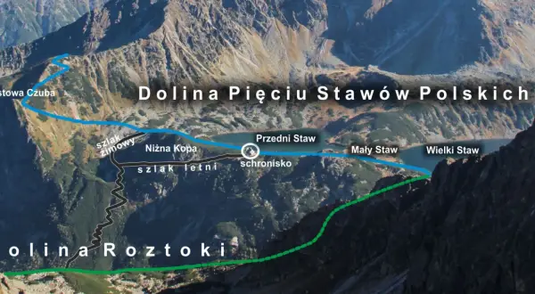 Trasa przez Dolinę 5 Stawów Polskich: od Świstowej Czuby przez schronisko, Przedni, Mały i Wielki Staw. Czas na wędrówkę.